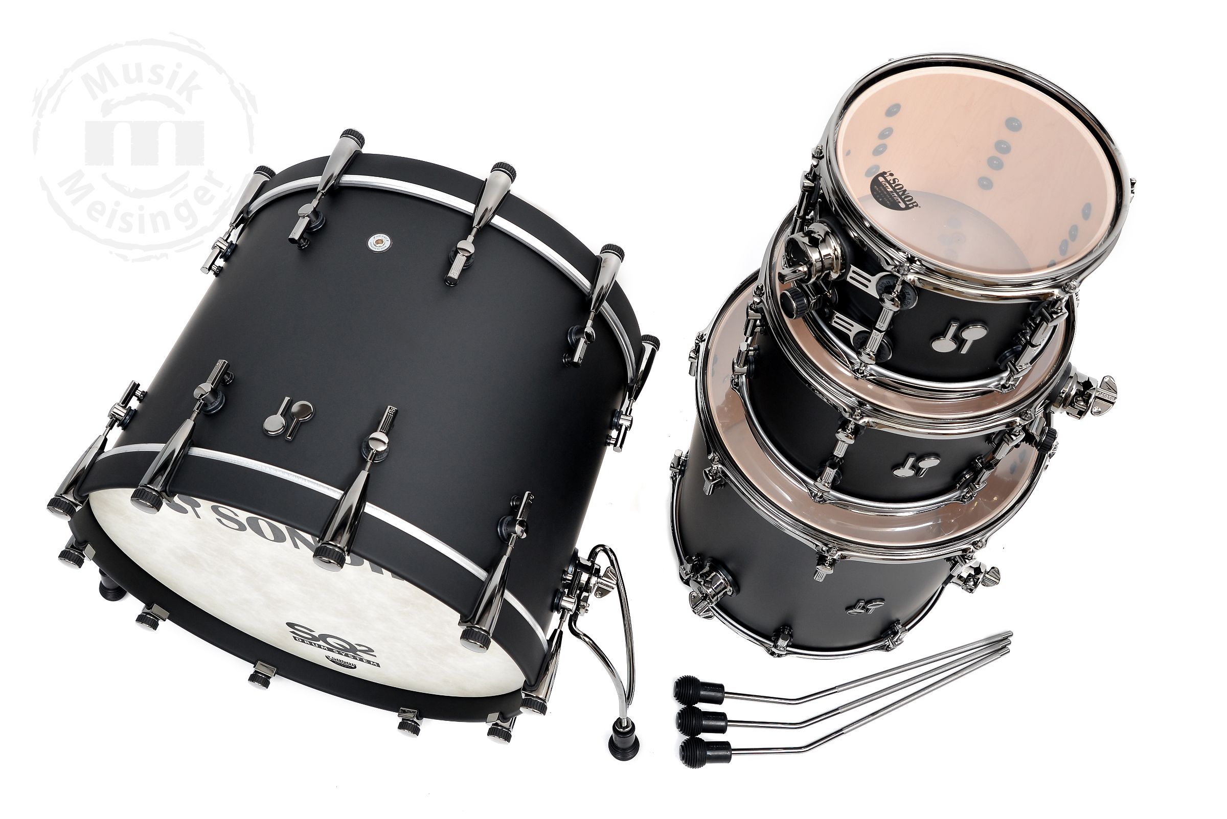 Sonor SQ2 22B/10T/12T/16FT Shellset  Dark Satin