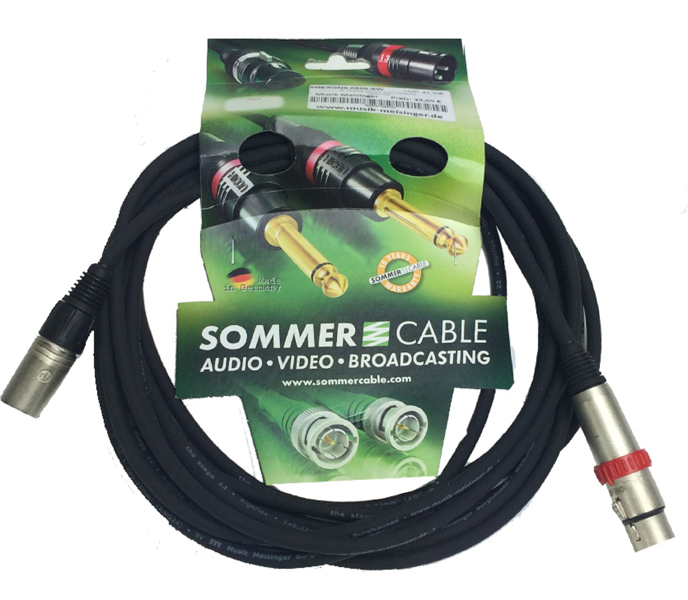 Sommer Cable SGNS XLRmXLRf ON/OFF 6,0m sw