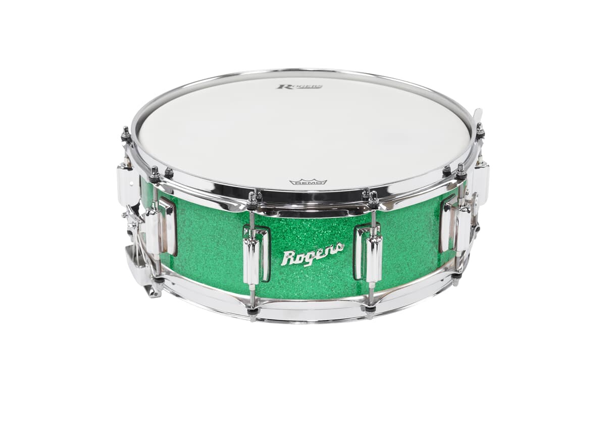 Rogers 14x5 Dyna-Sonic Snare Green Sparkle