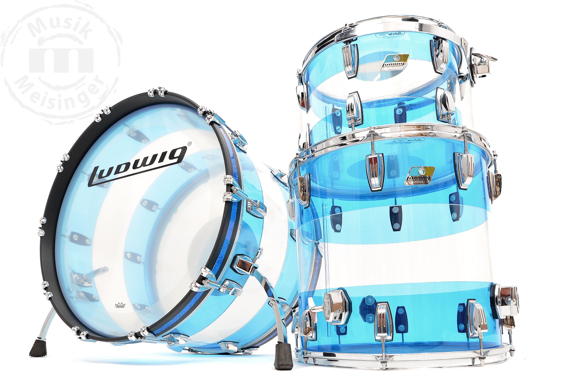 Ludwig Vistalite 24BD/13TT/16FT Blue/Clear