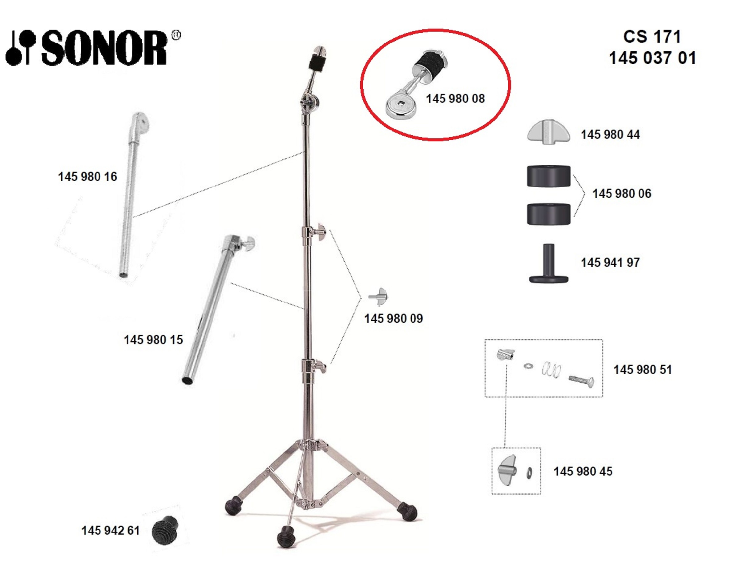 Sonor Parts Oberer Cymbal Halter (100 HW)