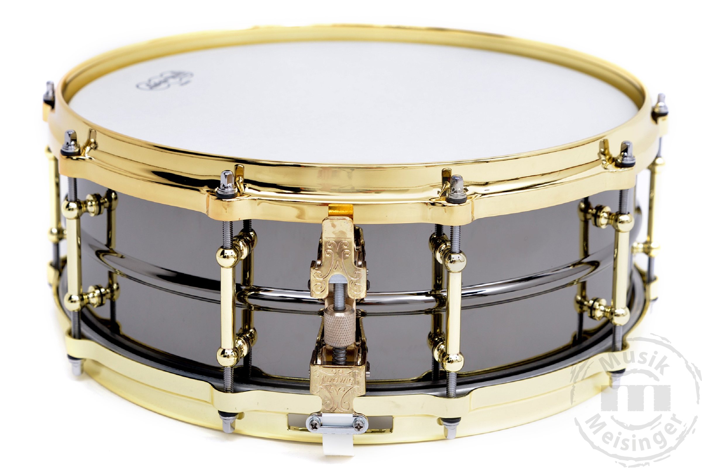 Ludwig LB416BT Black Beauty 14x5 Snare Drum Tube Lugs Brass Hw