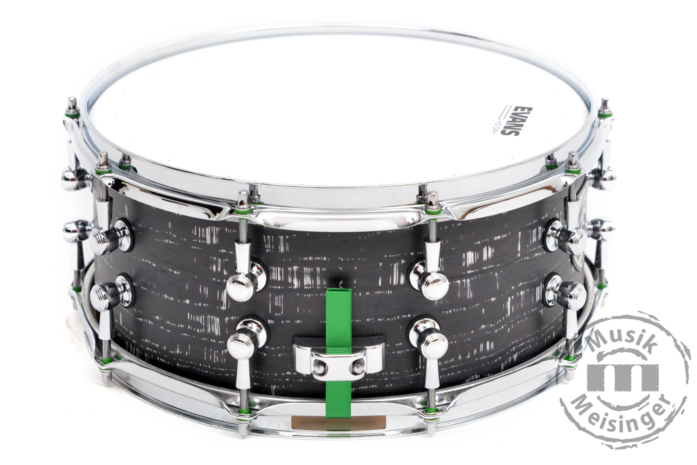 DR Customs Snare 14x6 Black & White Barcode