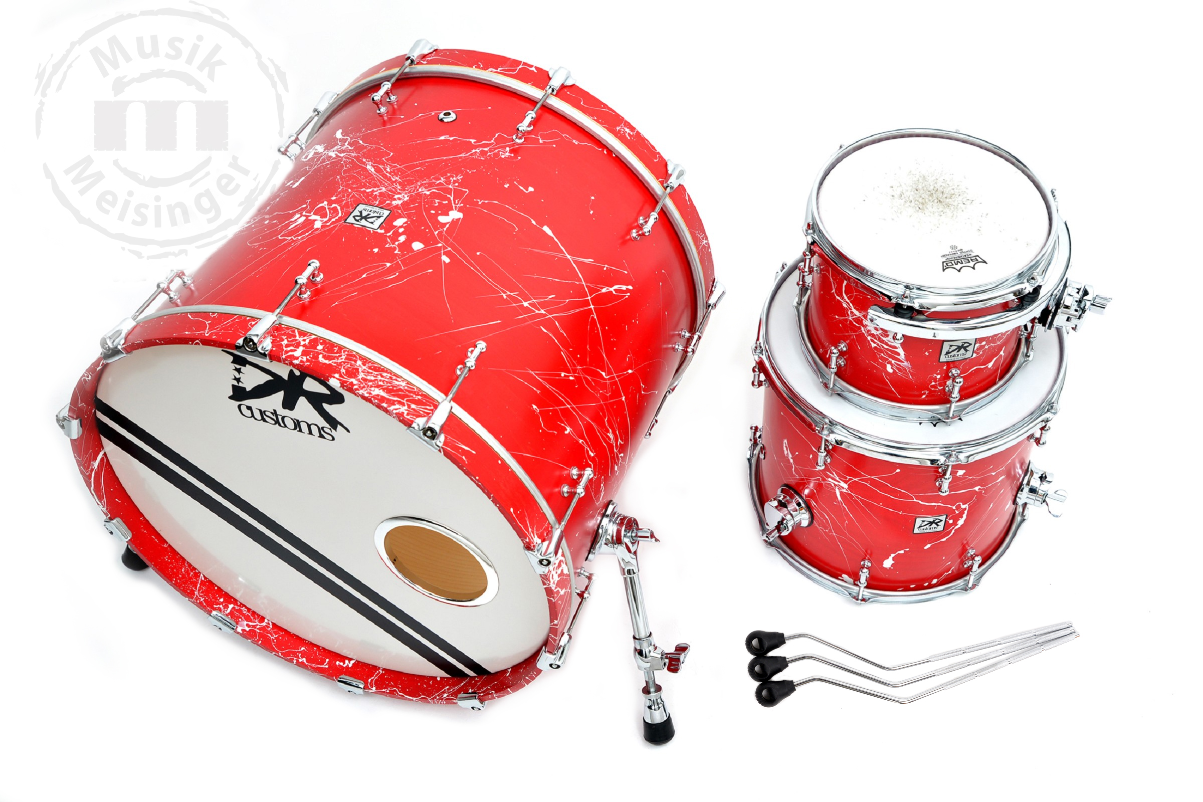 DR Customs Splatter Shellset Red with White Splatter 22B/10T/14FT