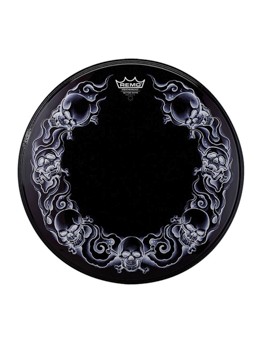 Remo Fell Tattoo P3 22" Skull on Black