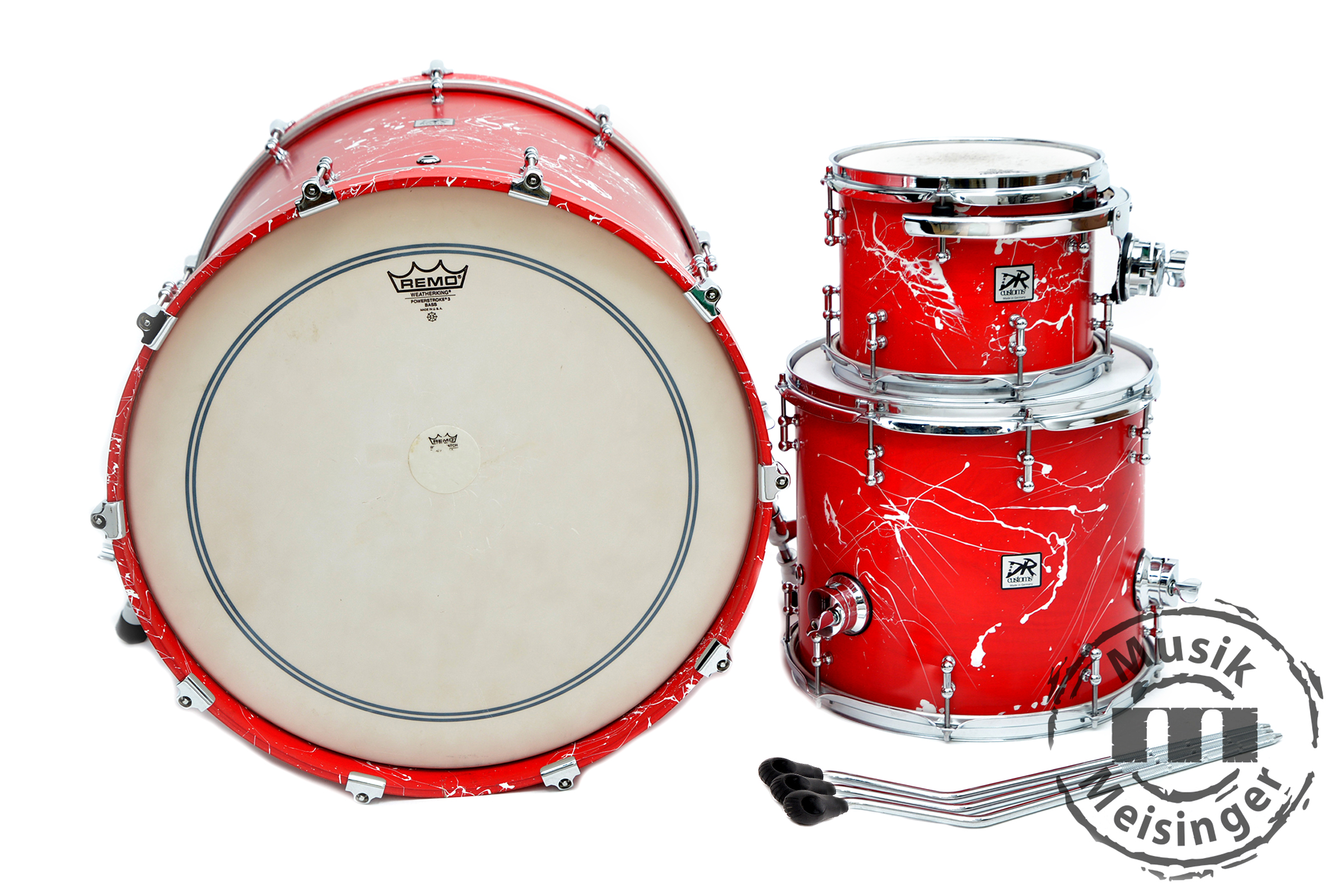 DR Customs Splatter Shellset Red with White Splatter 22B/10T/14FT