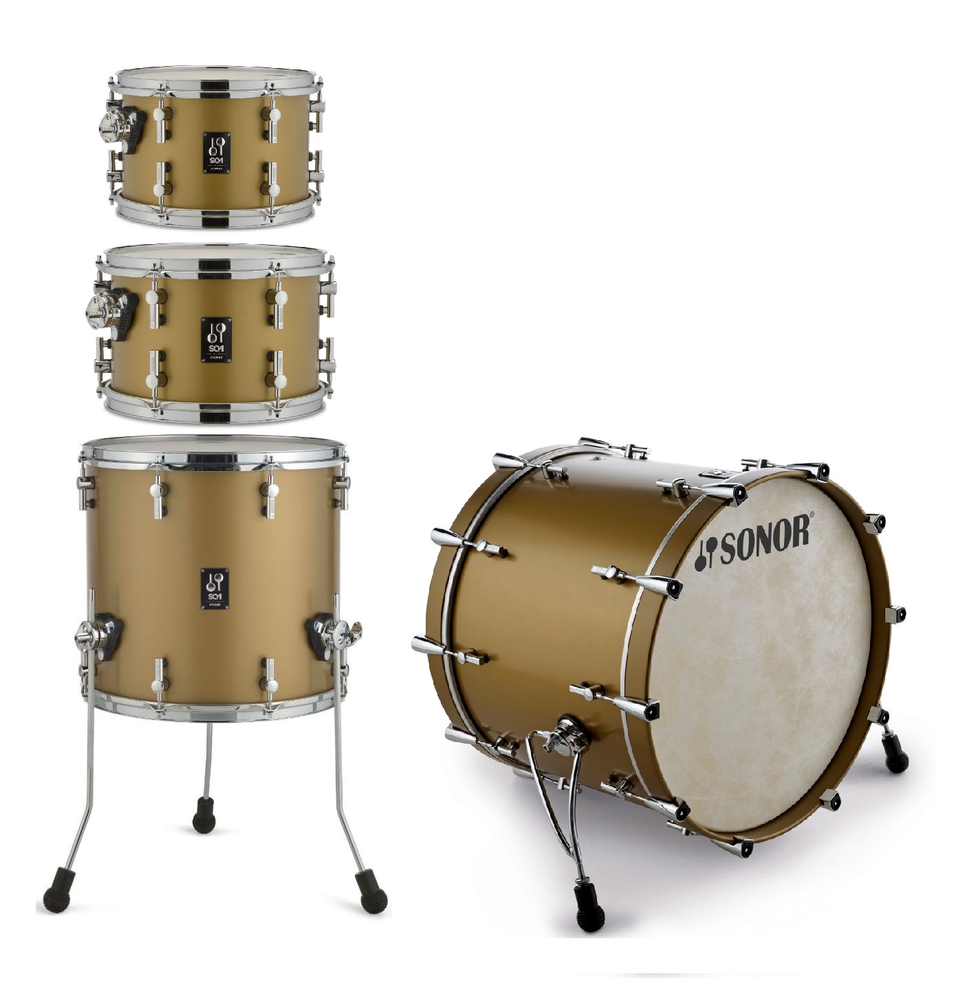 Sonor SQ1 Satin Gold Metallic 22BD/10T/12T/14FT