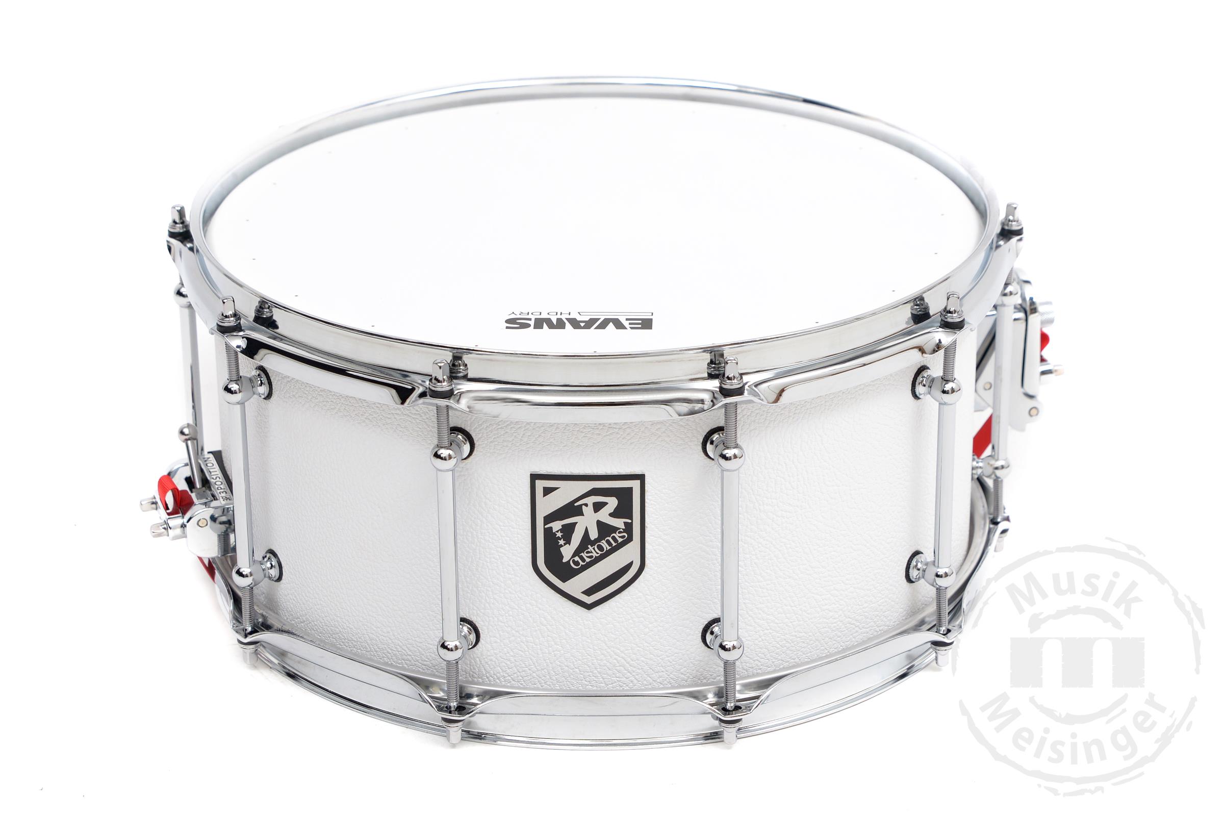DR Customs Snare 14x6,5 White Ampstyle