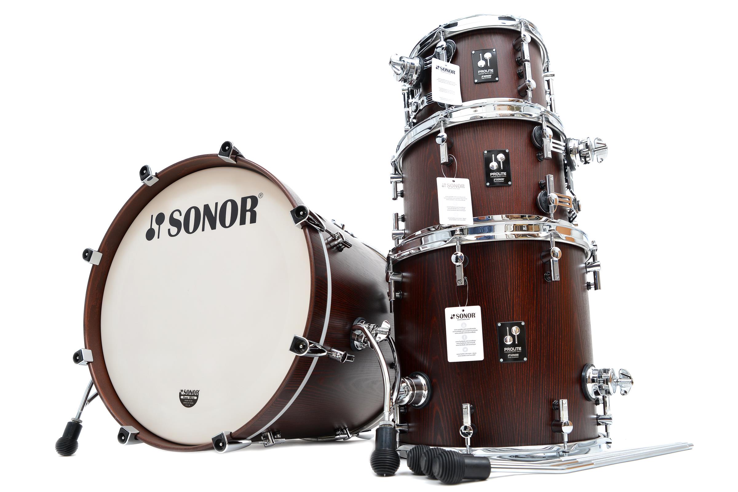 Sonor ProLite Shellset 20BD/10TT/12TT/14FT Nussbaum Sonor ProLite Shellset 20BD/10TT/12TT/14FT Nussbaum