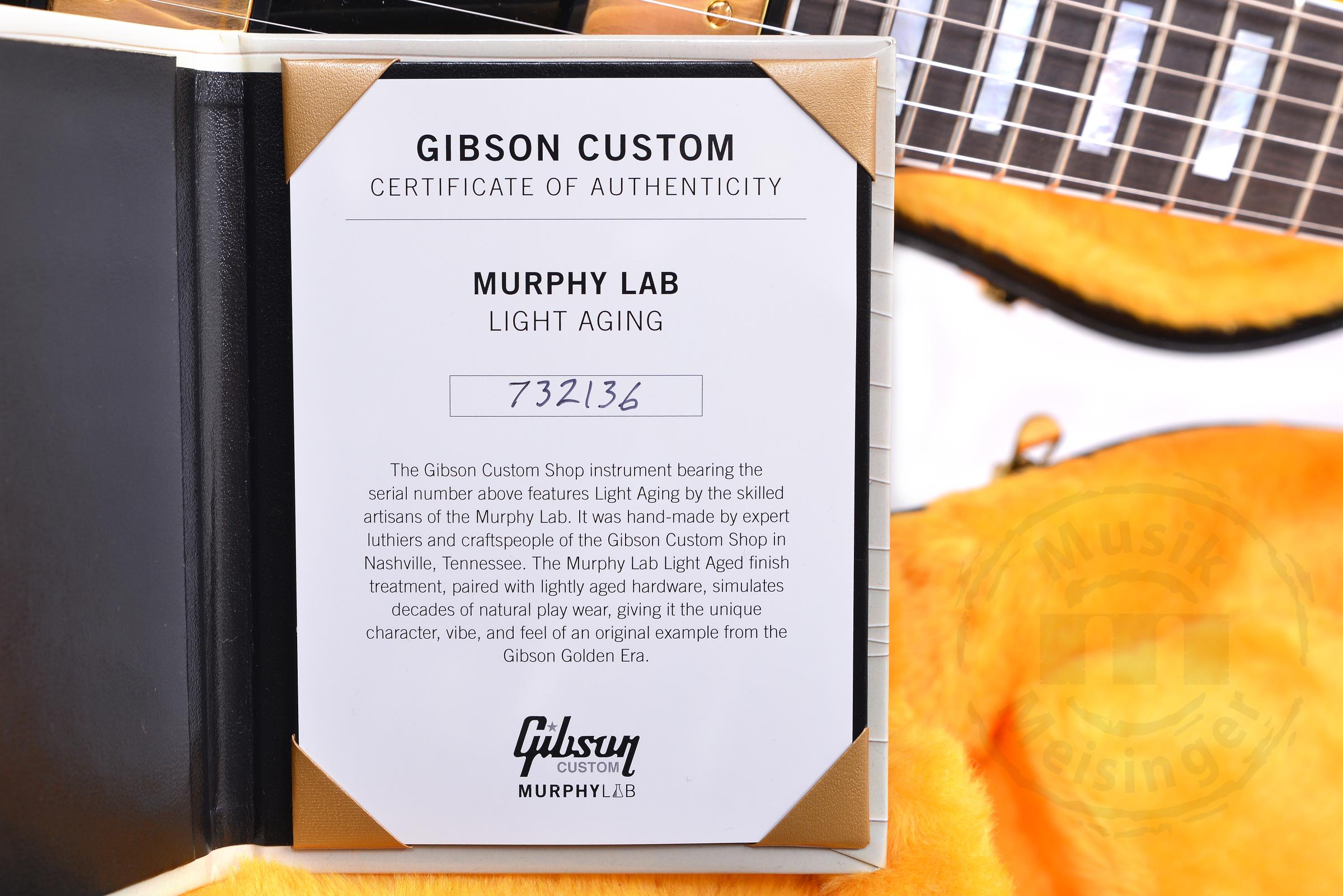 GIBSON 57 Les Paul Custom Ebony Murphy Lab Light Aged GH