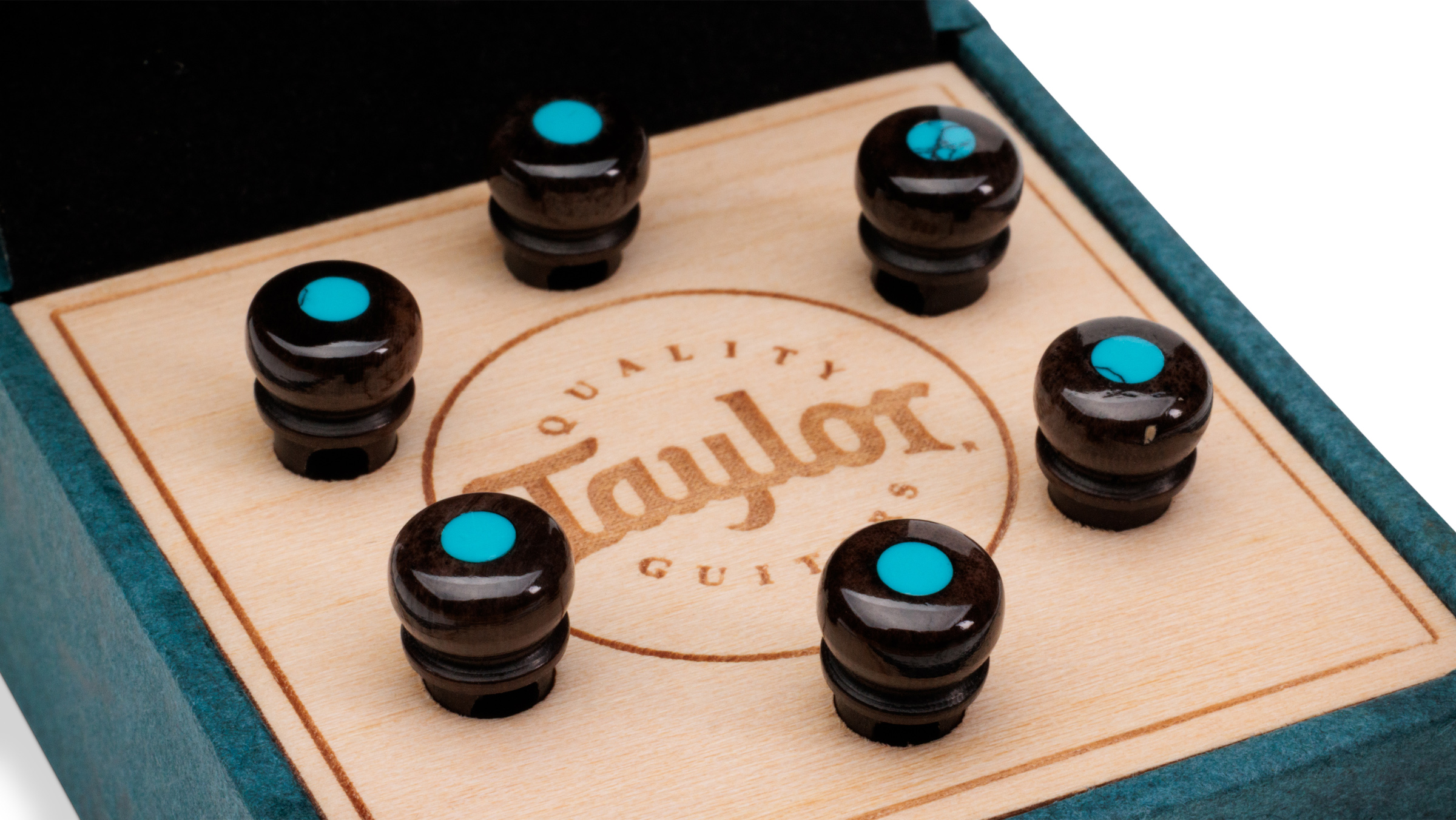 TAYLOR Bridge Pin Set,5"Taper,Bone,Brown w/Turquoise