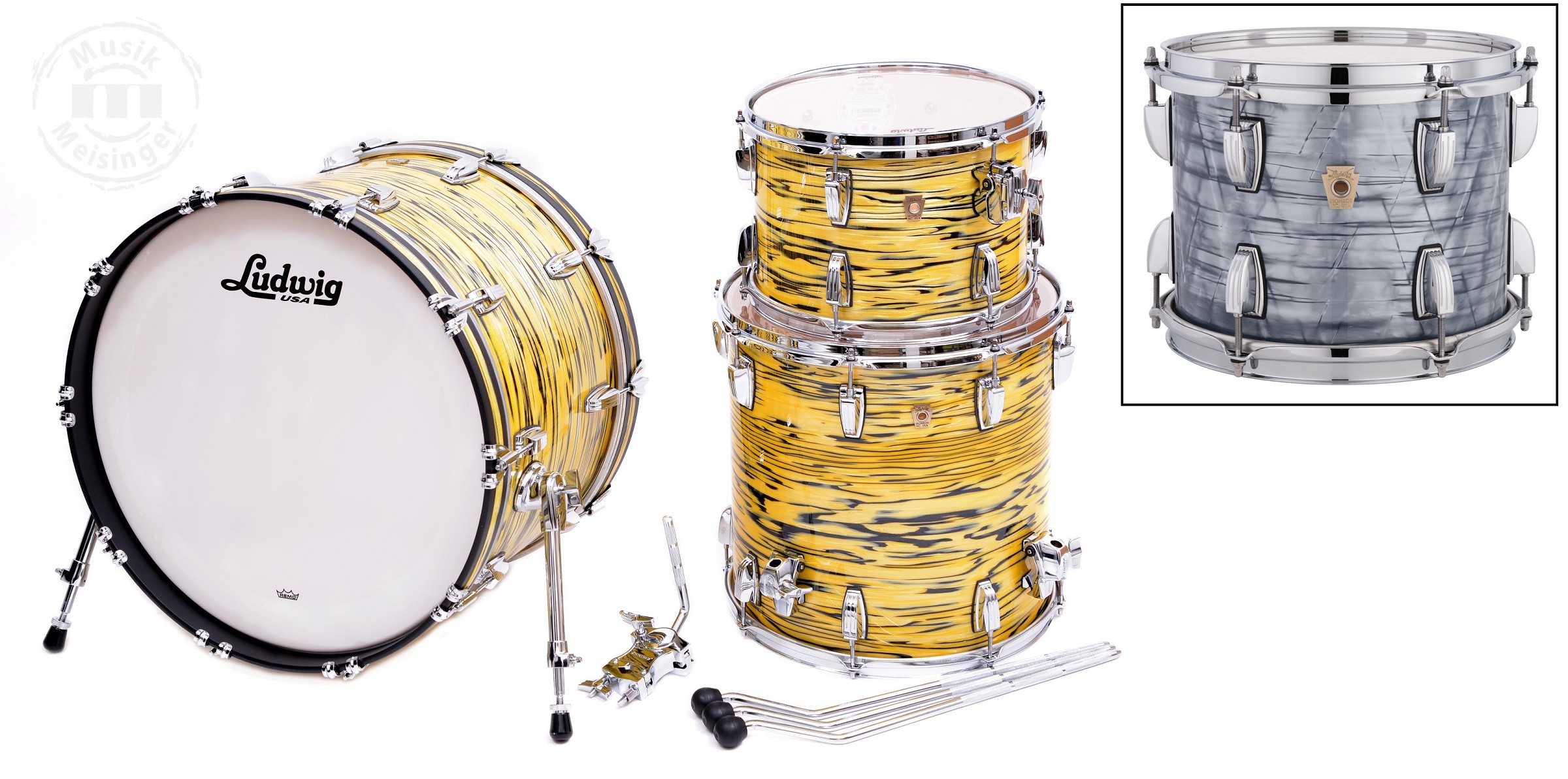 Ludwig Classic Maple 22BD/12TT/16FT Sky Blue Pearl