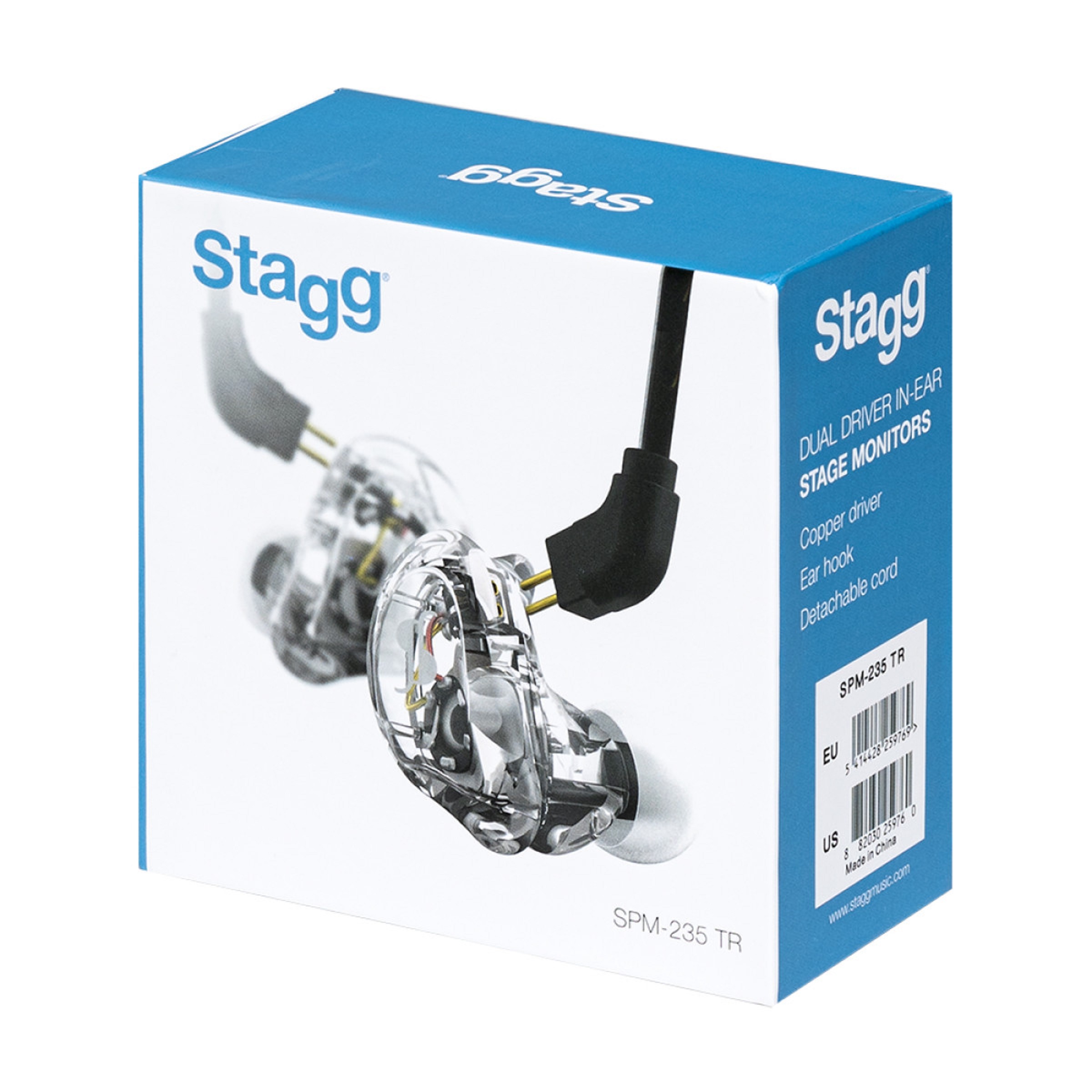 Stagg SPM-235 TR 2-Driver In-Ear Stage Monitor transparent