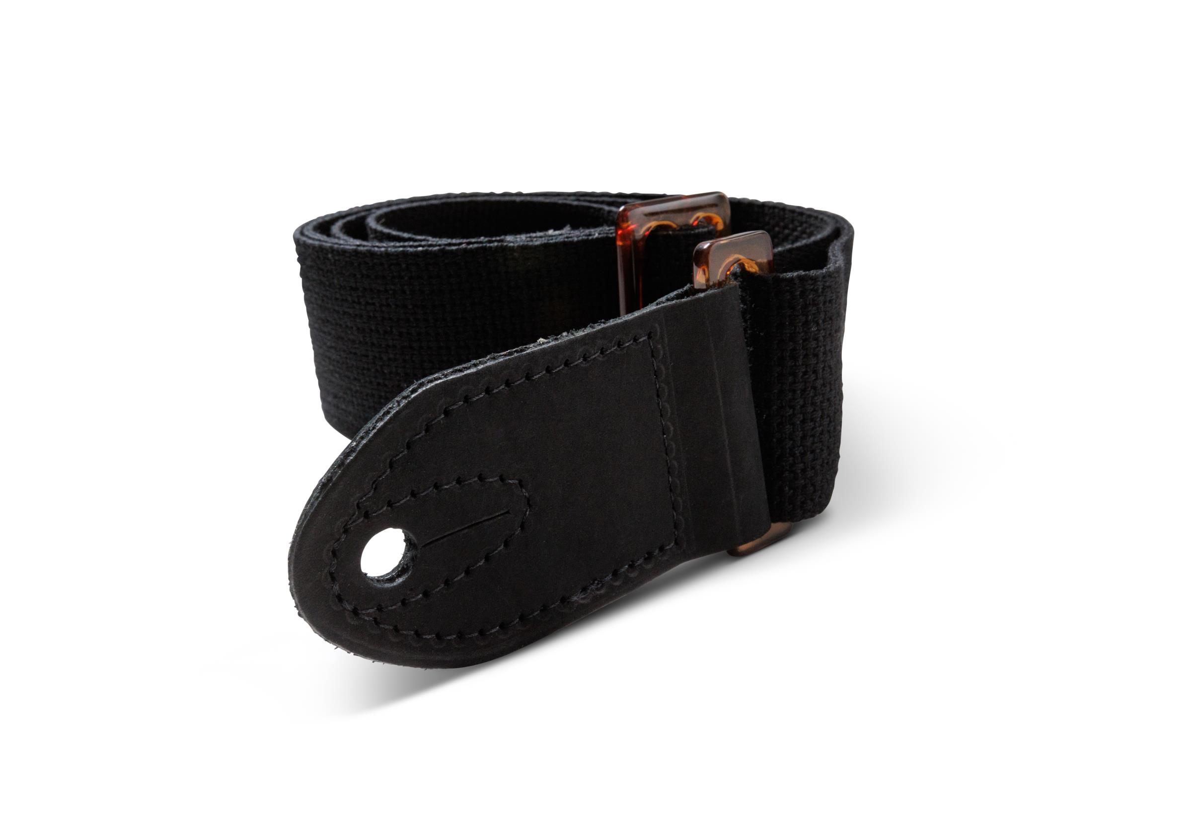 TAYLOR GS Mini Strap,Blk Cotton,2",Amber Buckle