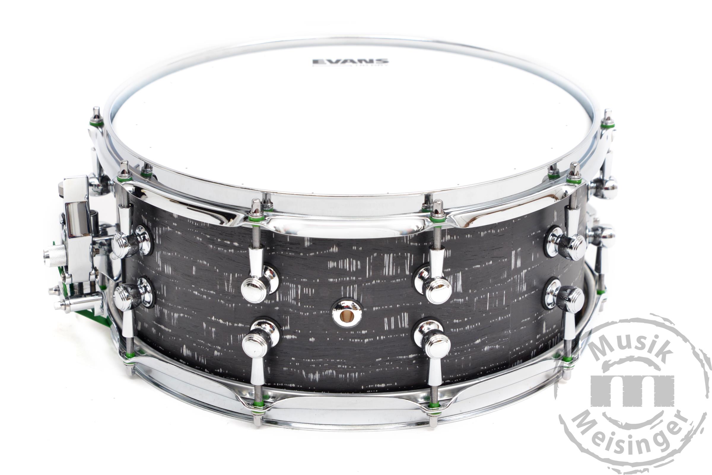 DR Customs Snare 14x6 Black & White Barcode