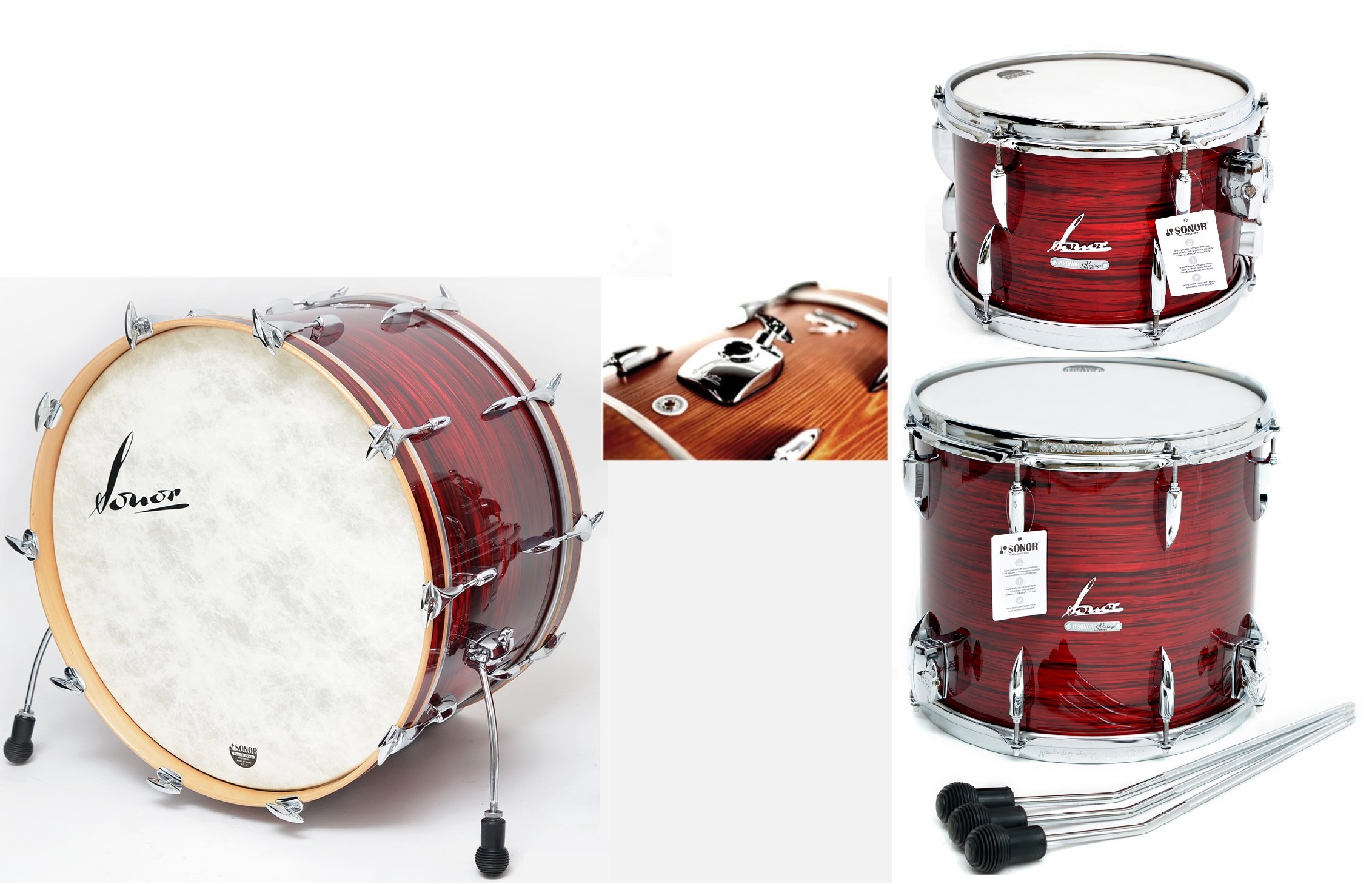 Sonor Vintage 20BD(WM)/12TT/14FT Vintage Red Oyster