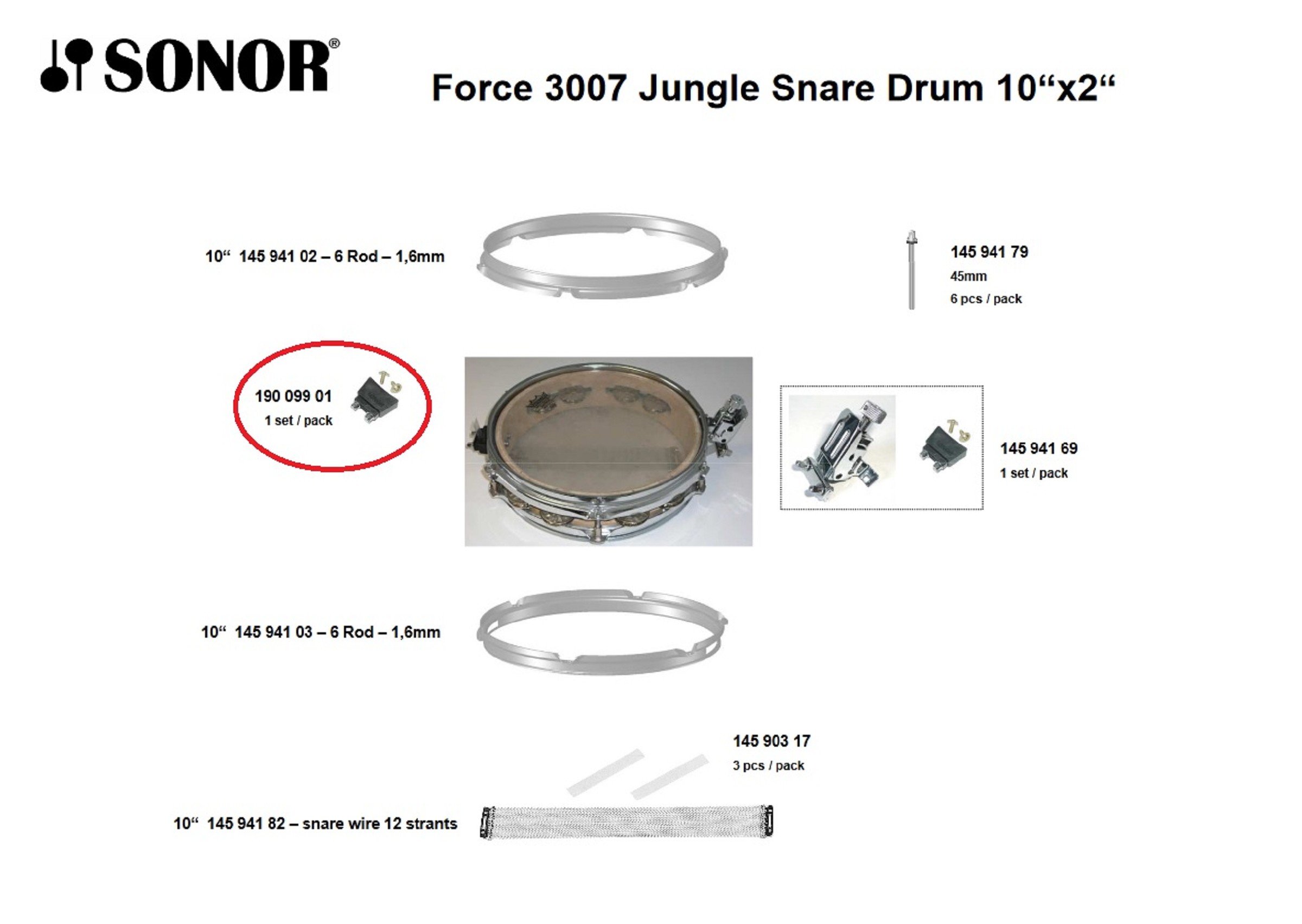 Sonor Parts Stimmbock black (S-Class PRO/Force)