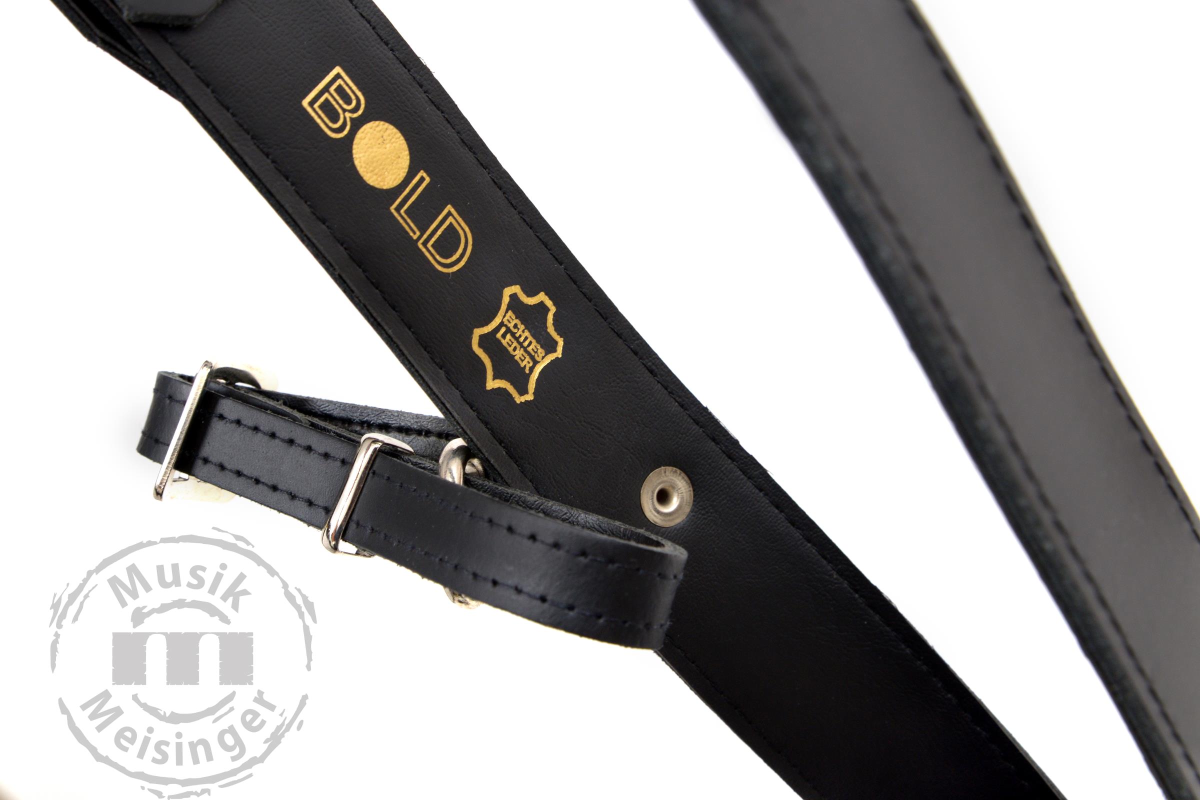Bold 0212SB Ledertragegurt Schwarz 50mm mit Seitenriemen/Adler und Stocktasche