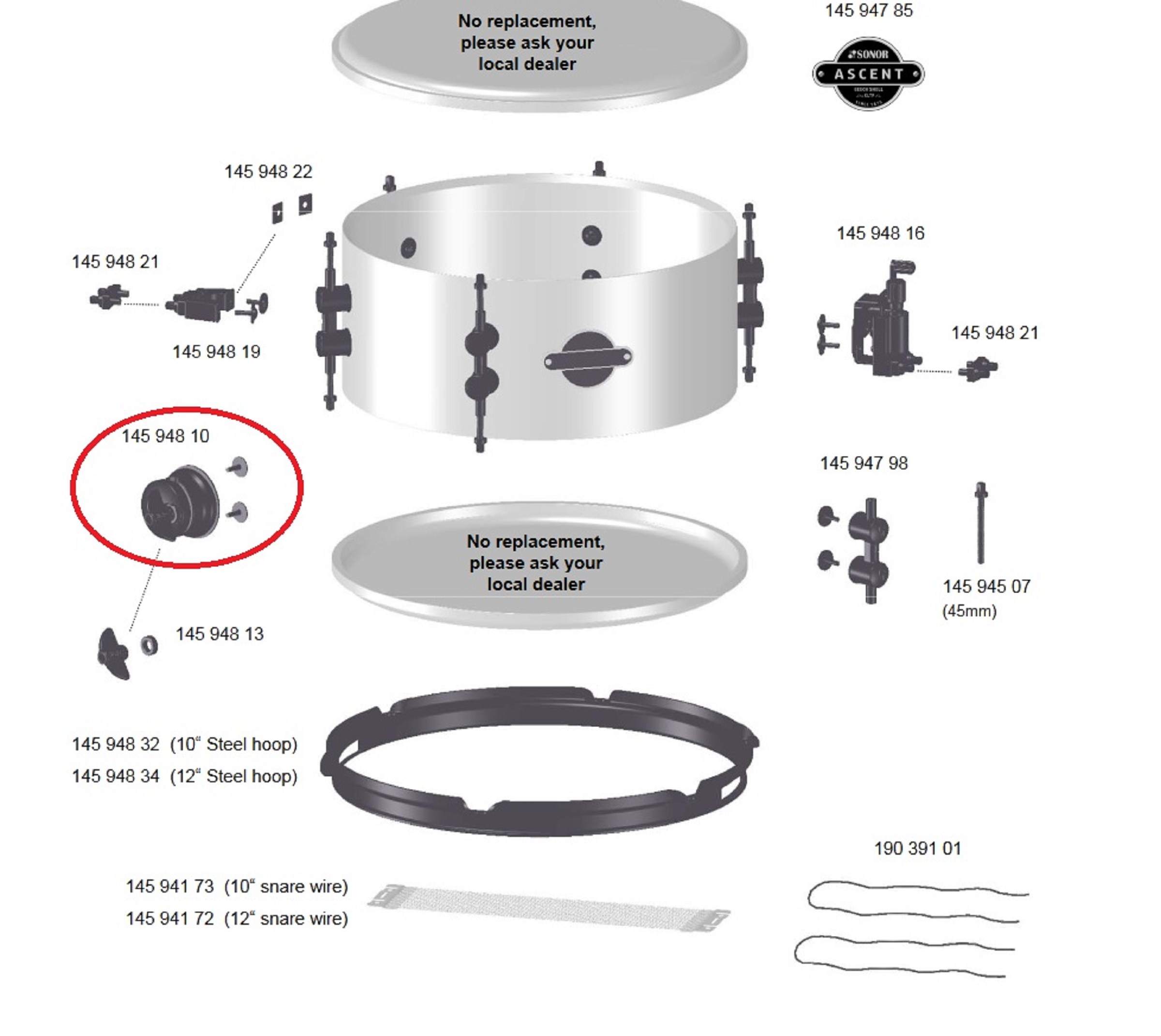 Sonor Parts Prismenklemme Black chrome TAR/SD (ASC)