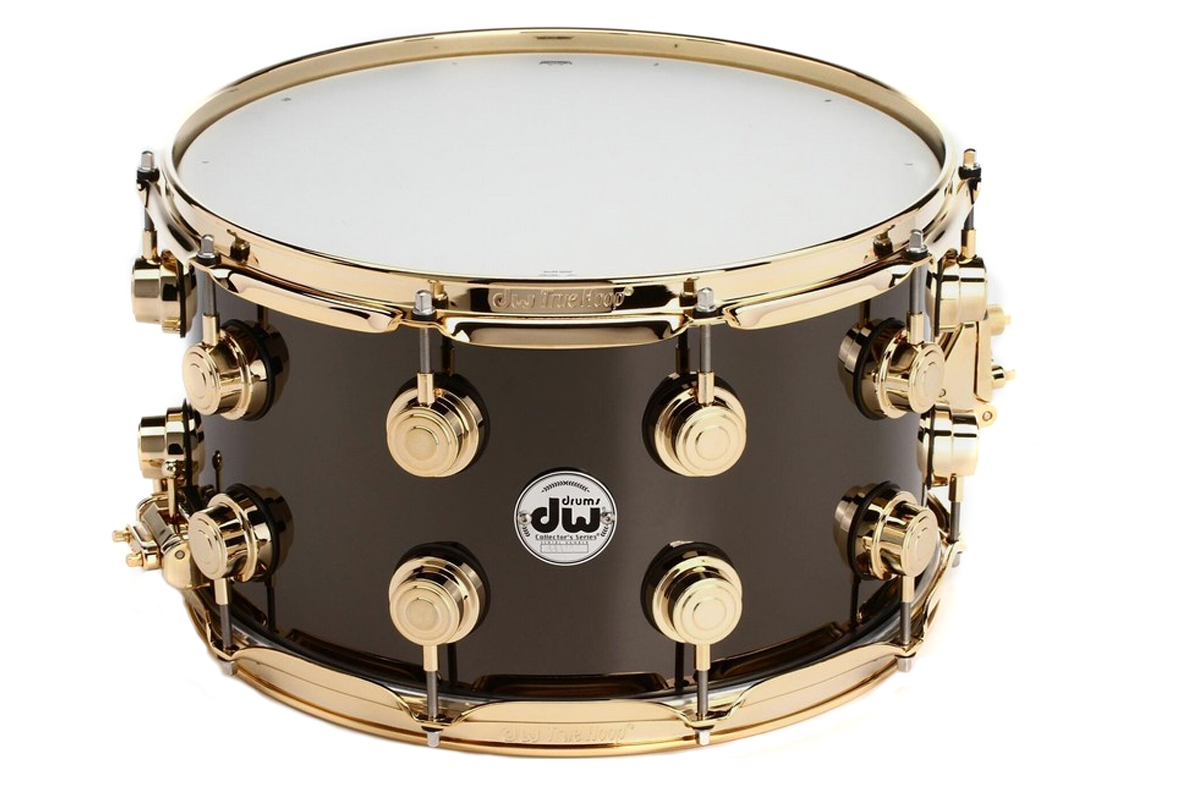 dw Snare 14x8 Satin Black Over Brass (Gold HW)