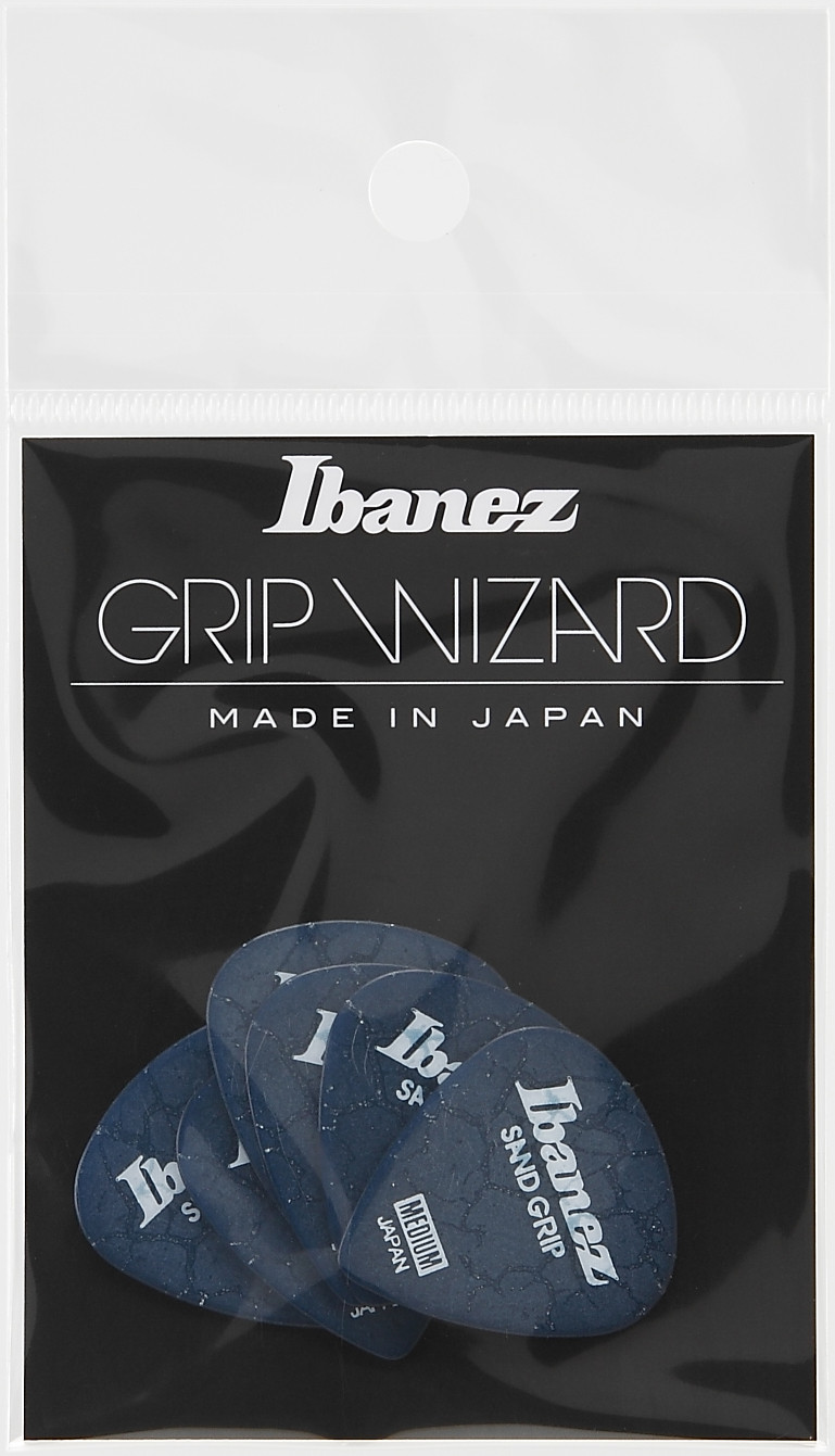 IBANEZ Pick Sand Grip Crack Dark Blue, Medium, 6 Stück