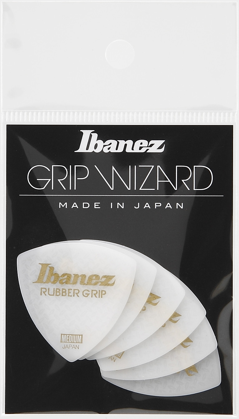 IBANEZ Pick Rubber Grip White, Medium, 6 Stück