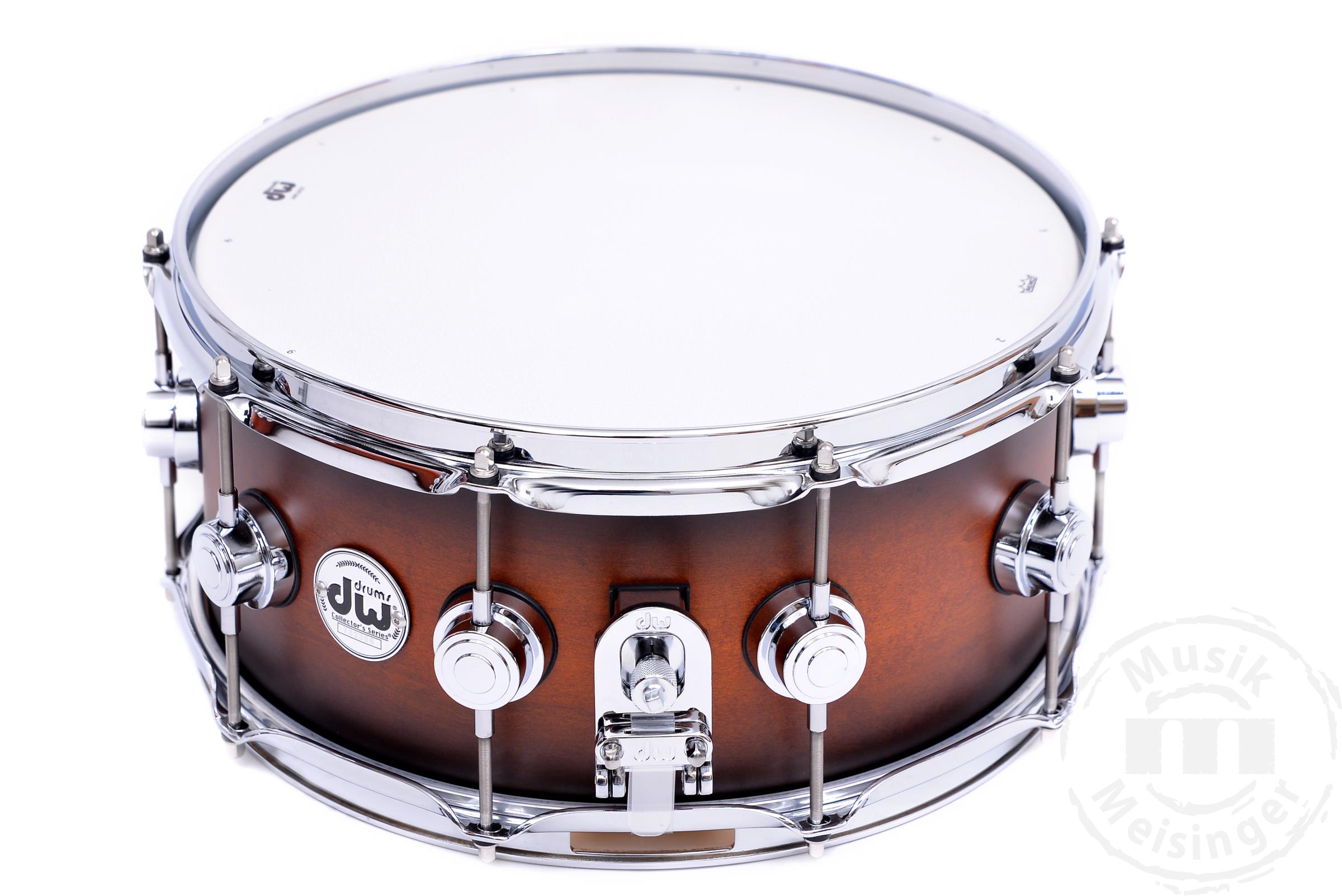 dw Collectors 14x6 Snare Tobacco To Ebony Burst