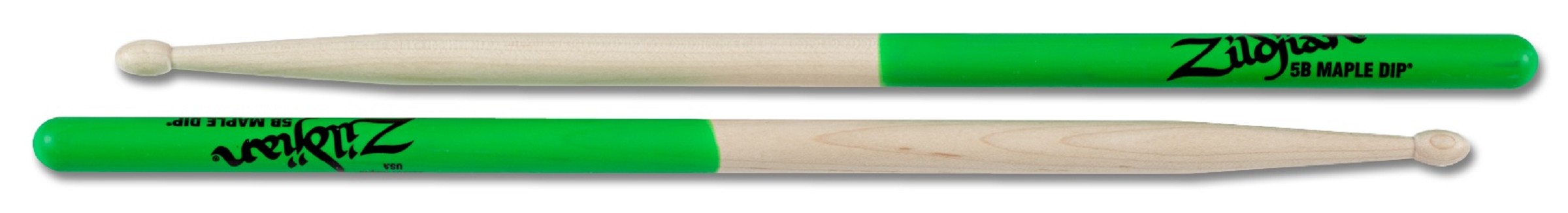 Zildjian Sticks Maple 5B Wood Tip, Dip Grün 5BMG