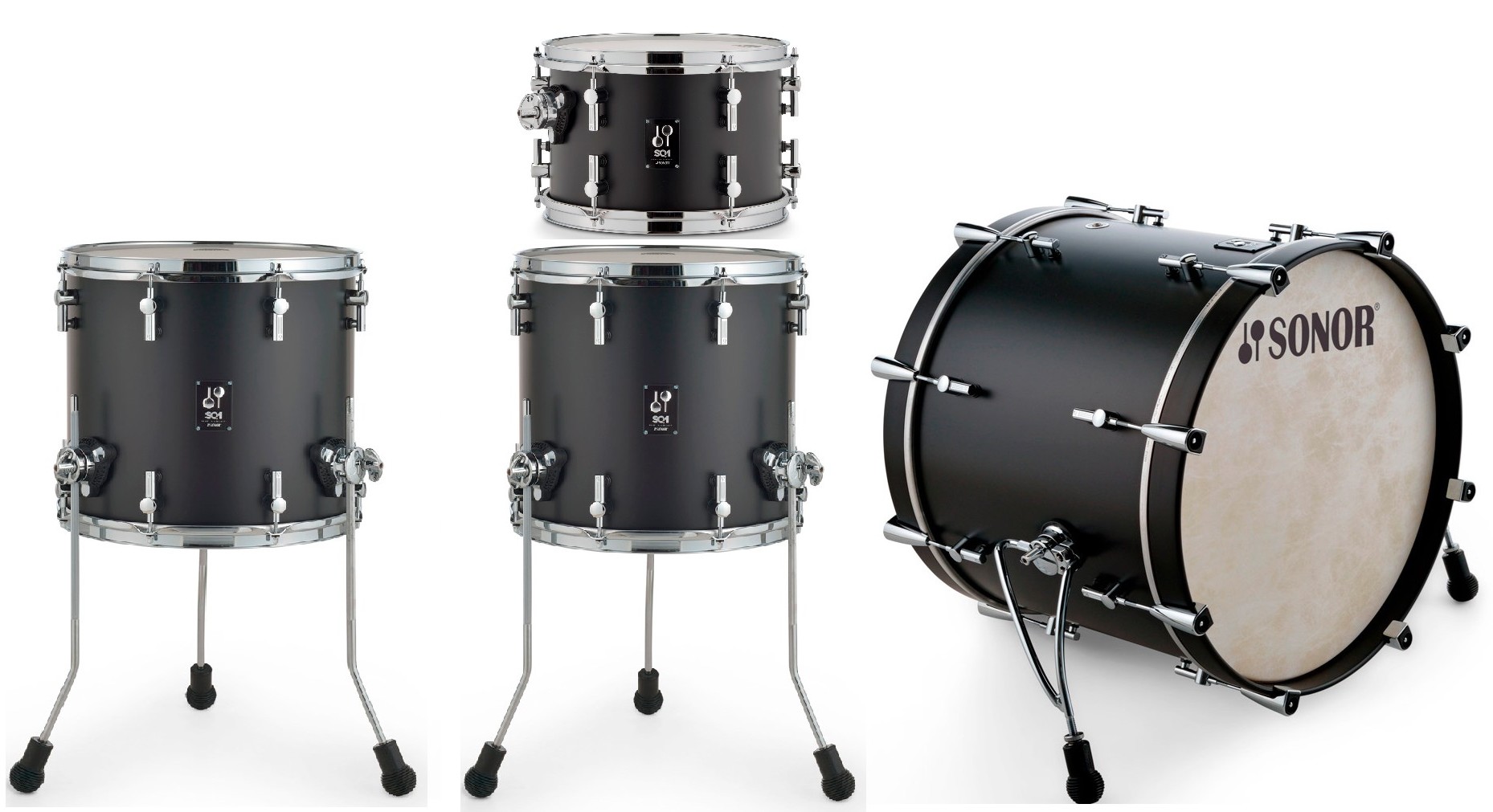 Sonor SQ1 Rock Set GT Black 20BD/10T/14FT/16FT