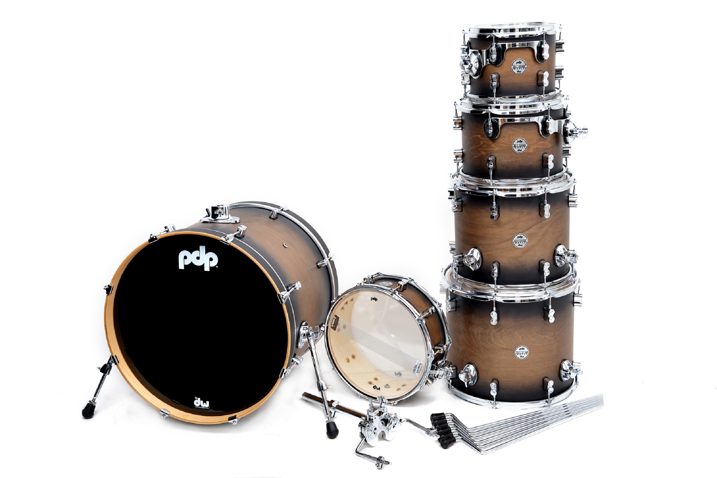 PDP Concept Maple 22B/10T/12T/14T/16FT/14SD Satin Charcoal Burst PDP Concept Maple 22B/10T/12T/14T/16FT/14SD Satin Charcoal Burst