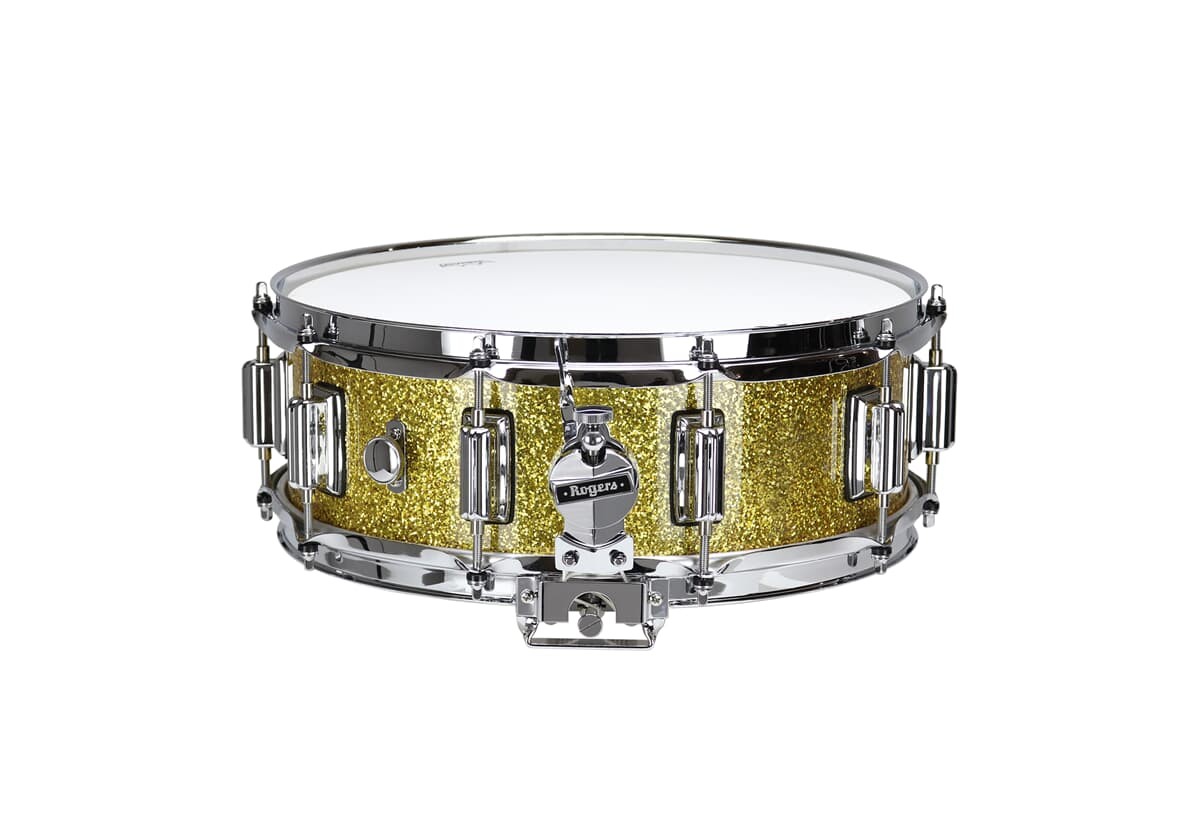 Rogers 14x5 Dyna-Sonic Snare Gold Sparkle Lacquer