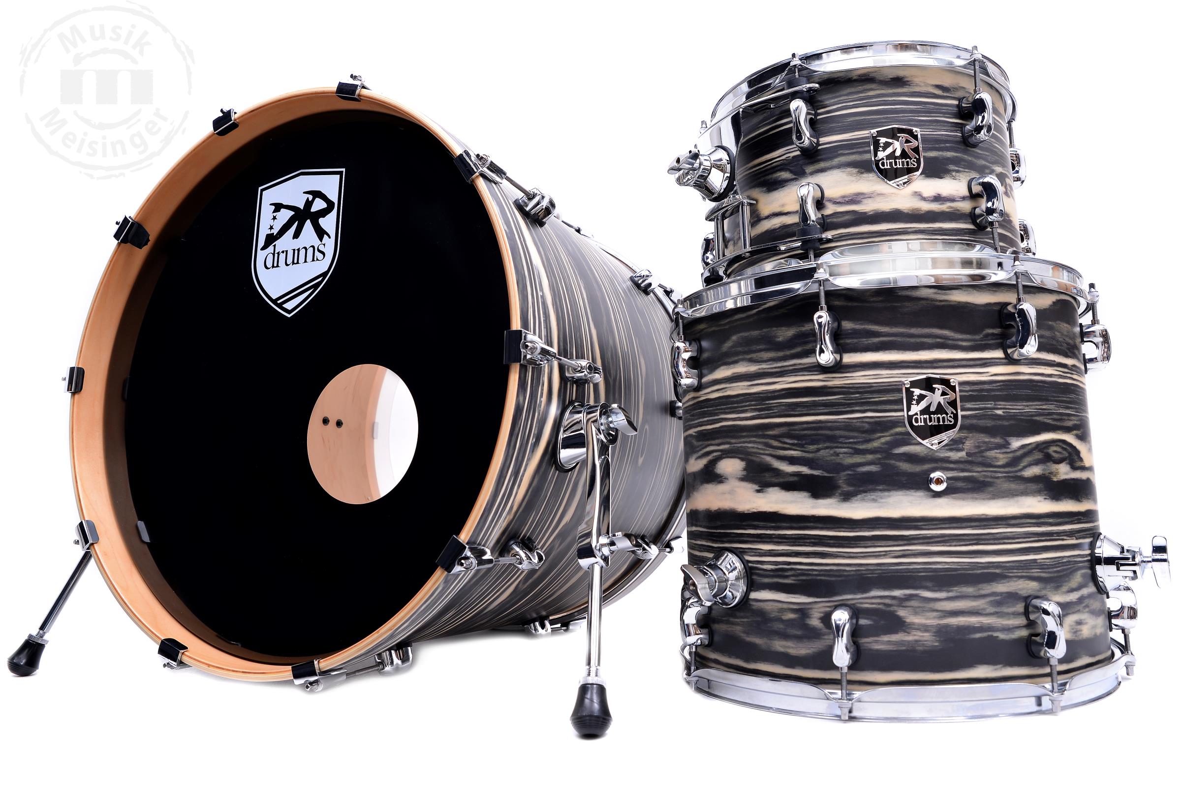 DR Drums Stage Attack 22BD/12TT/16FT Black/White Oyster