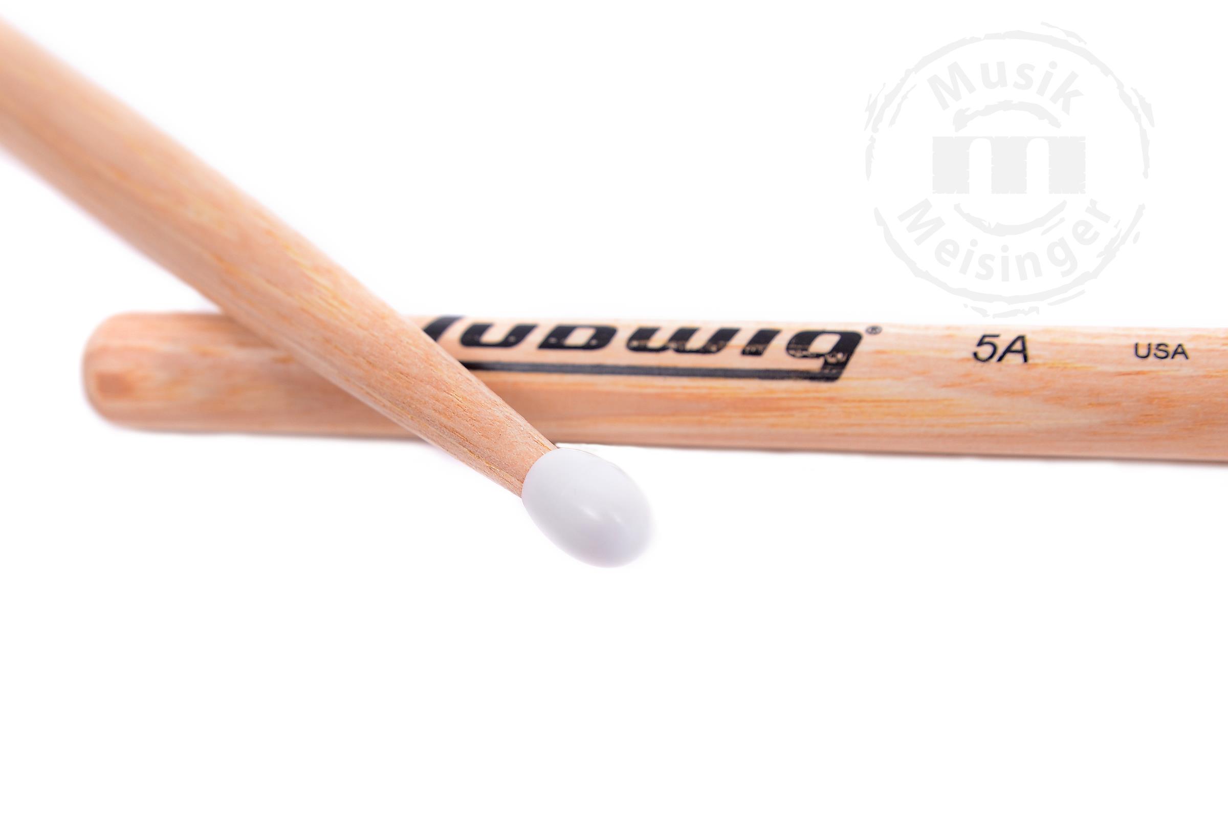 Ludwig Sticks 5AN Solid Hickory Nylon Tip