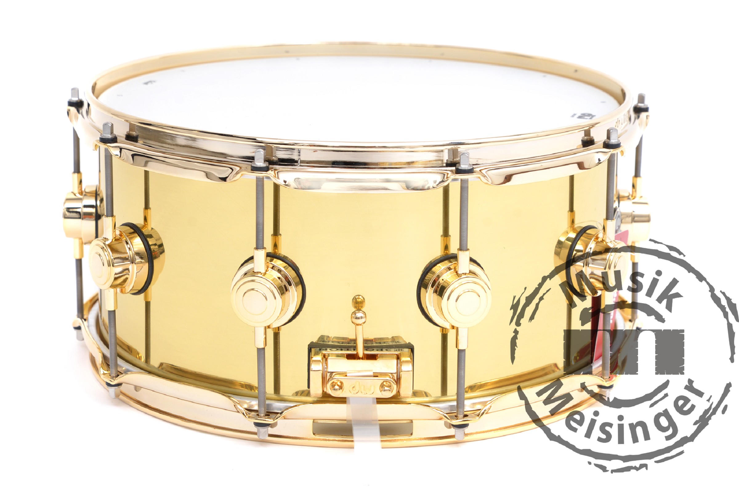 dw Snare 14x6,5 Messingguss poliert mit Gold HW