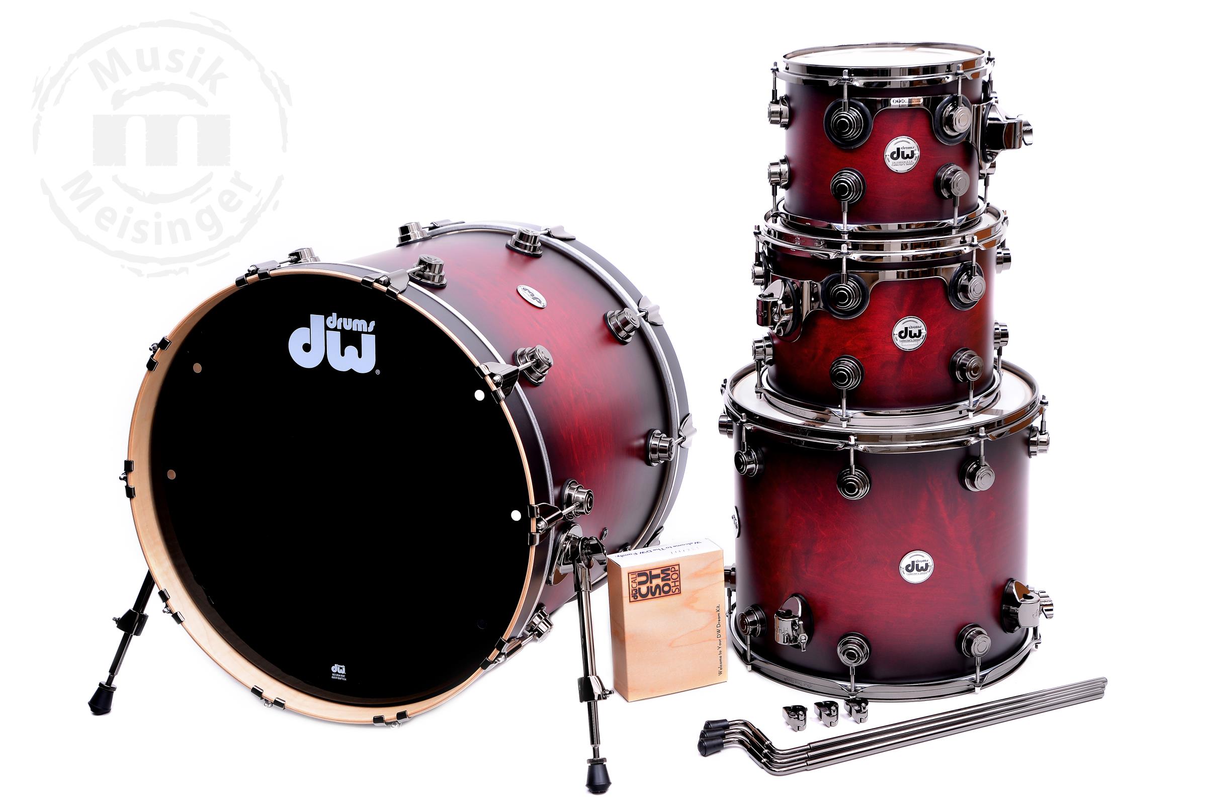 dw Collectors 22B/10T/12T/16FT Cherry to Ebony Burst