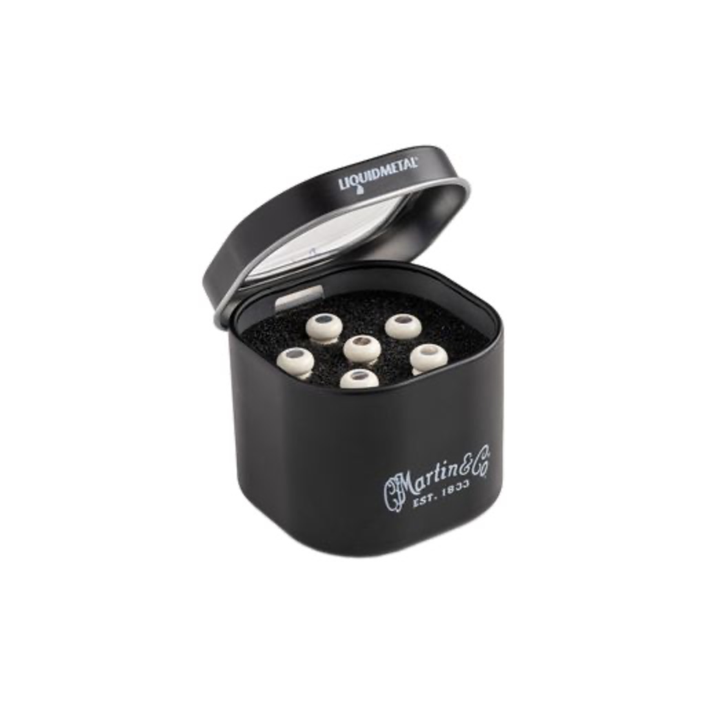 MARTIN GUITARS Pin Set, Bone w/ Paua inlay, Tin