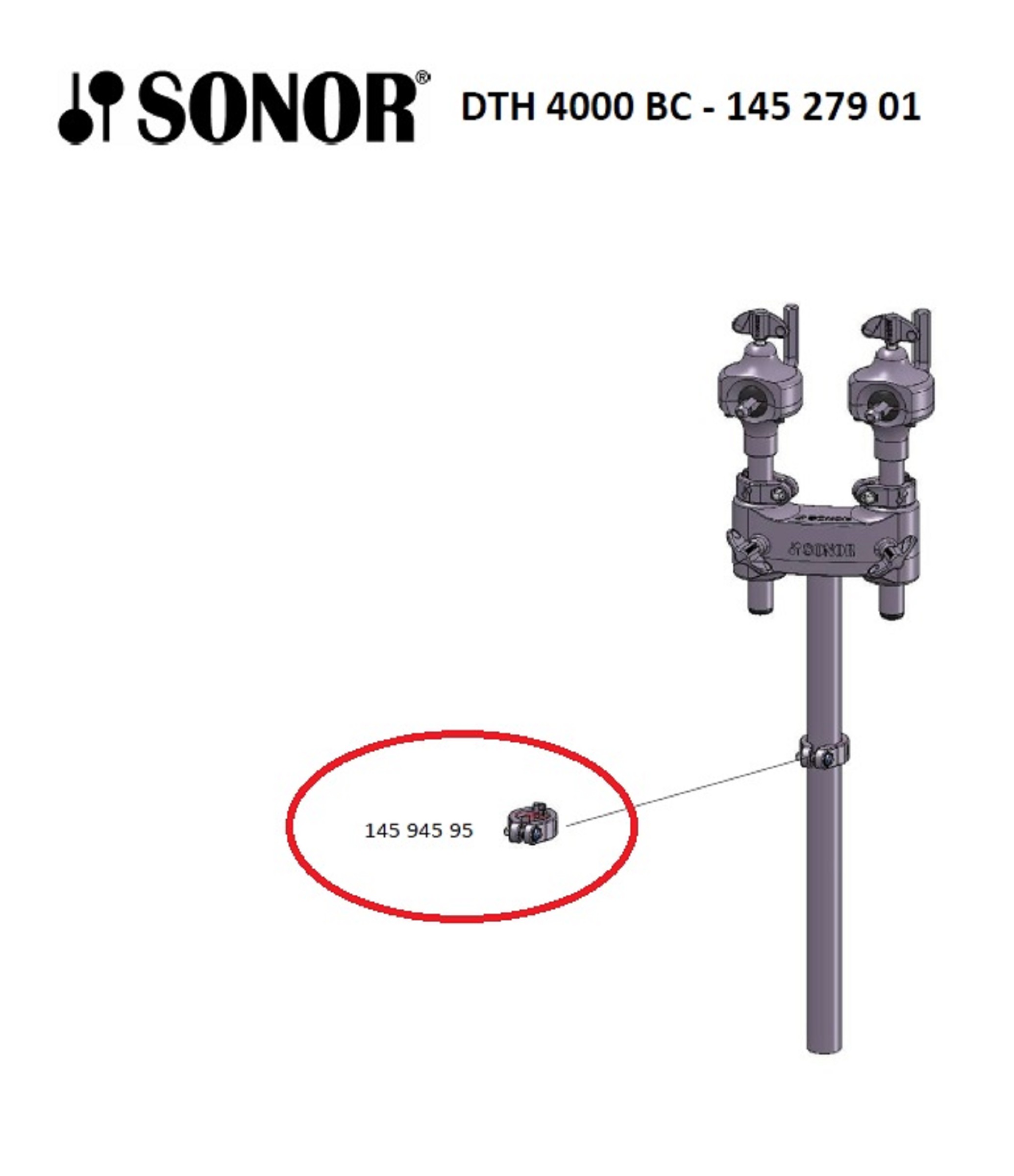 Sonor Parts 2-Seg.-Memo-Clamp 25,4mm black chrom (STH/DTH4000)